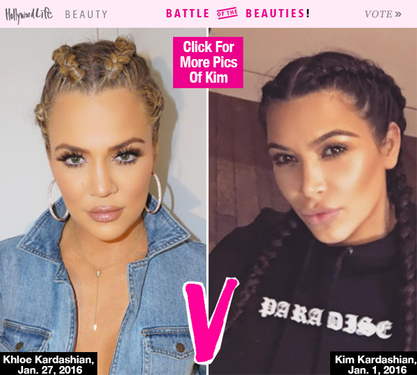 Kim Kardashian Khloe Kardashian Boxer Braids