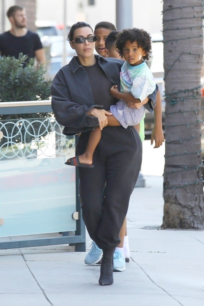 Saint West Out With Kim Kardashian