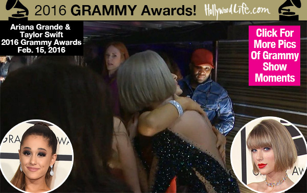Taylor Swift Ariana Grande Hug Grammys