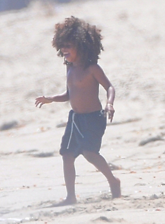 Saint West At The Beach