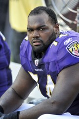 Baltimore Ravens offensive tackle Michael Oher (74) on the sidelines prior to the game
Baltimore Ravens v. Washington Redskins, NFL  Pre Season American Football Game at the FedEx Field in Landover, Maryland, America - 21 Aug 2010
The Ravens won the game 23 - 3.