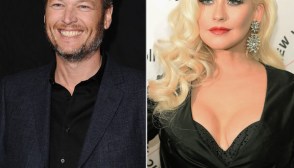 Christina Aguilera Blake Shelton Partying