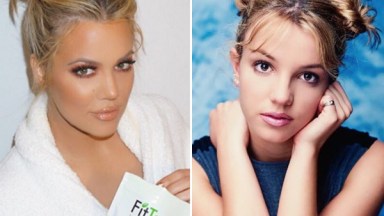 Britney Spears Khloe Kardashian Pigtail Buns