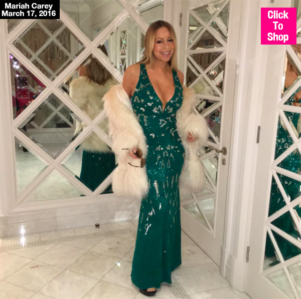 Mariah Carey green dress st patricks day