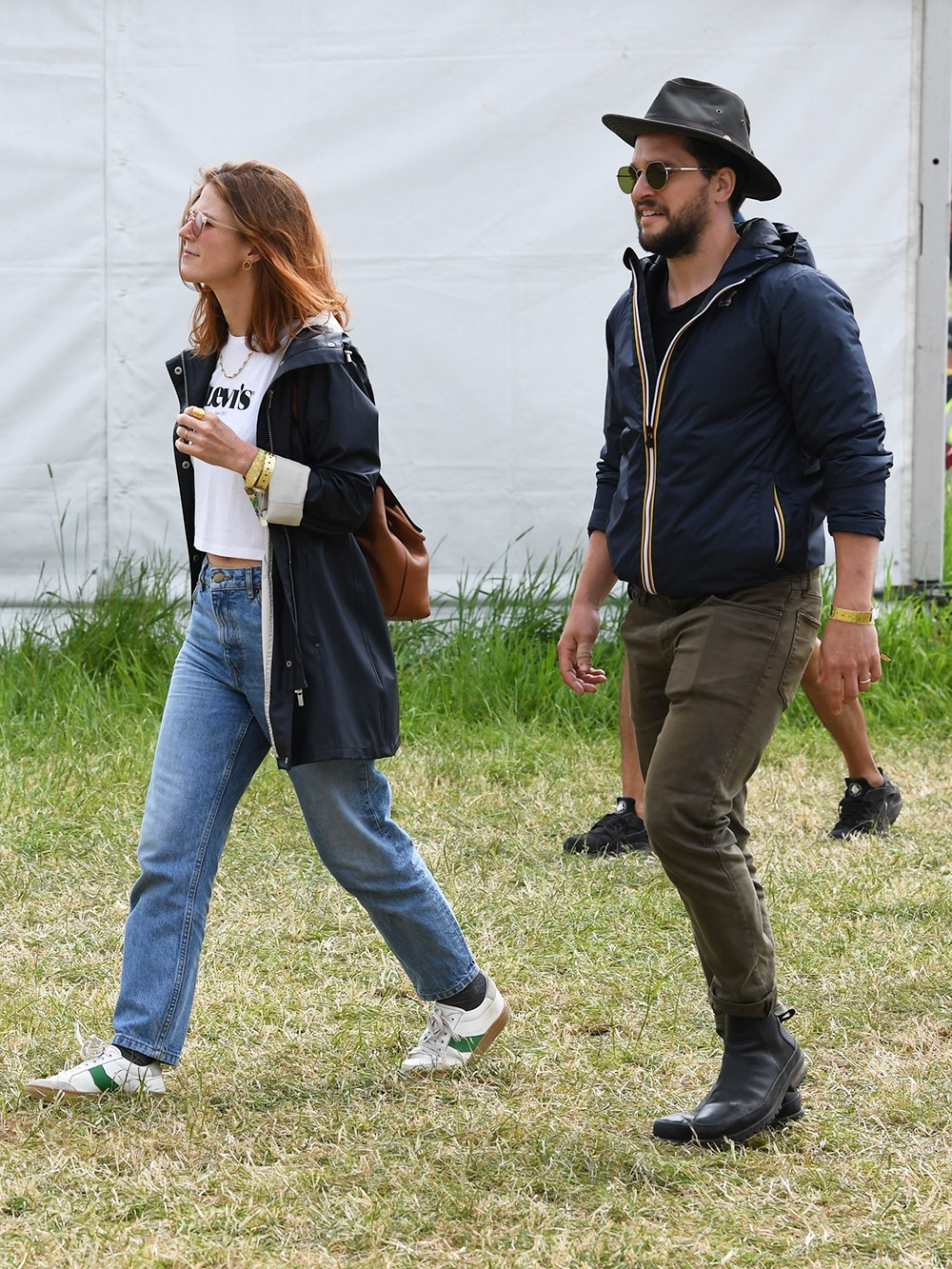 Kit Harington and his wife Rose Leslie were spotted at the Glastonbury Festival