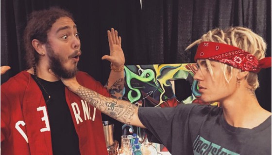 Justin Bieber Chokes Post Malone