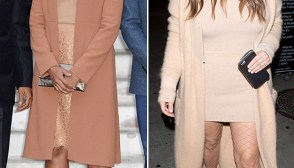 michelle obama kim kardashian same nude outfit