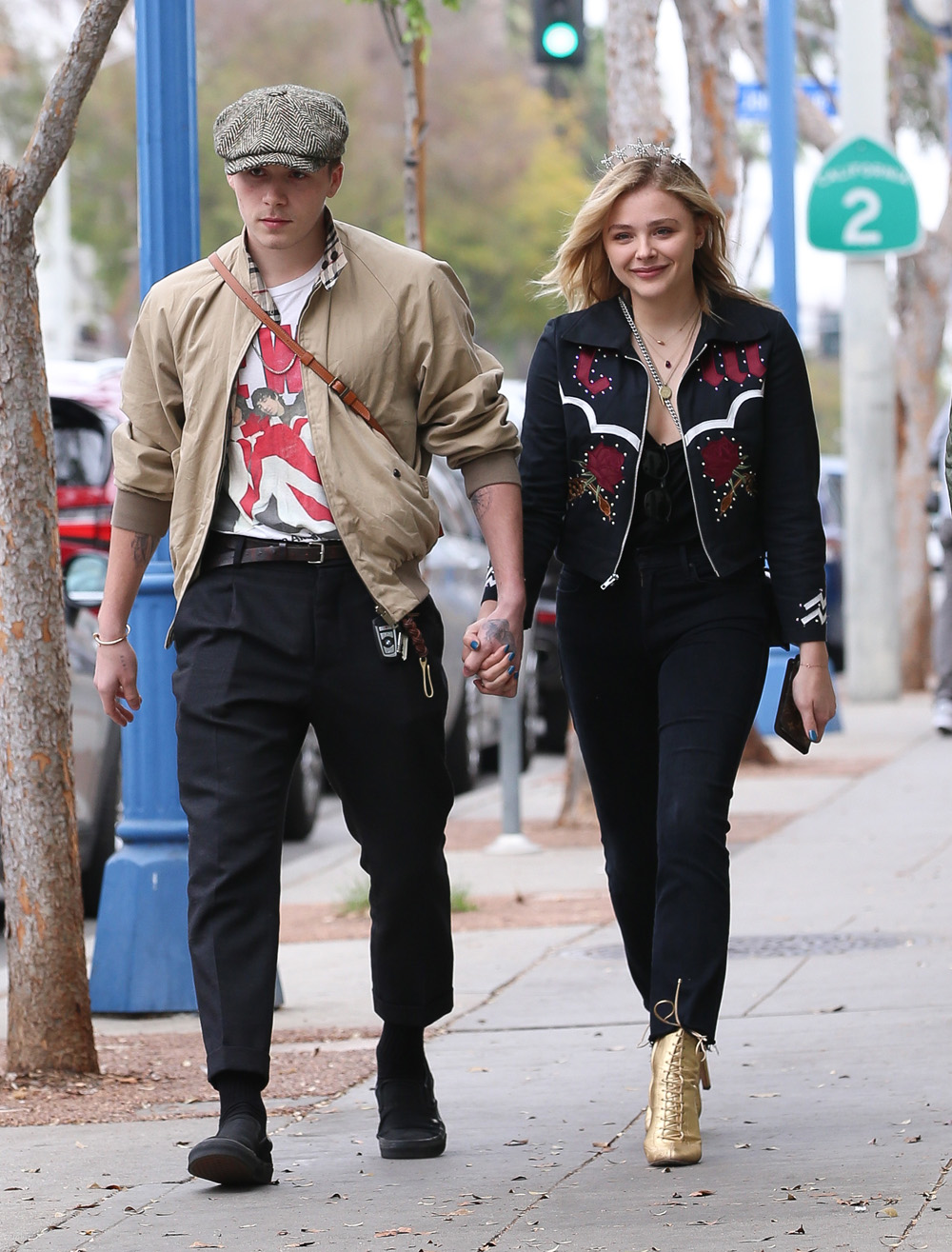 Brooklyn Beckham takes his girlfriend Chlo�race Moretz out for her birthday in West Hollywood