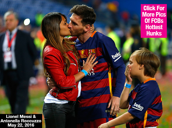 Lionel Messi Kisses Wife
