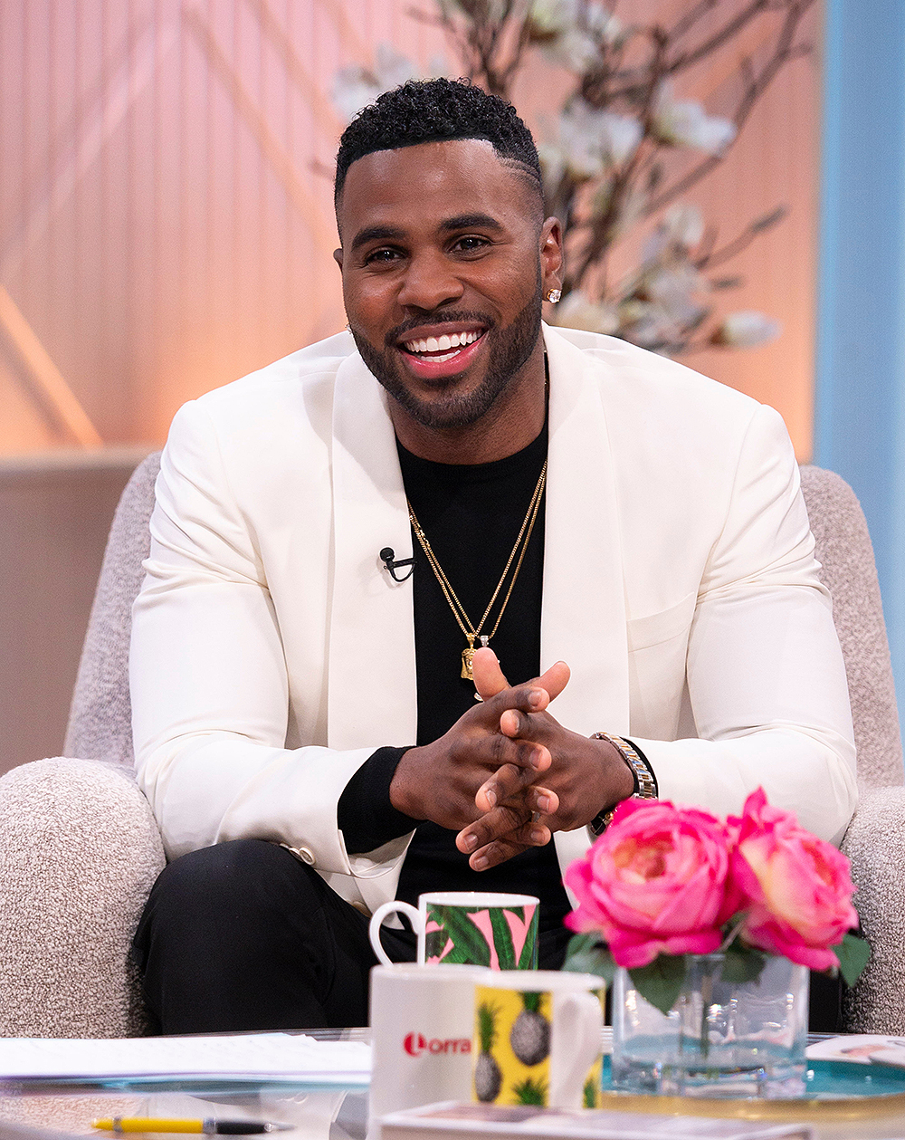 Editorial use only. Exclusive - Premium Rates Apply. Call your Account Manager for pricing.Mandatory Credit: Photo by S Meddle/ITV/REX/Shutterstock (9695676av)Jason Derulo'Lorraine' TV show, London, UK - 29 May 2018JASON DERULO - MY NEW SONG IS FOR THE WORD CUP, BUT IT'S ALSO A MESSAGE TO THE PRESIDENT.He’s one of the world’s biggest pop stars and now he’s heading to the World Cup. Jason Derulo joins Christine to talk about his official World Cup anthem Colours, writing his own film which he wants Will Smith to star in and lots more.SET UP VT OF JASON'S HITSCHAT