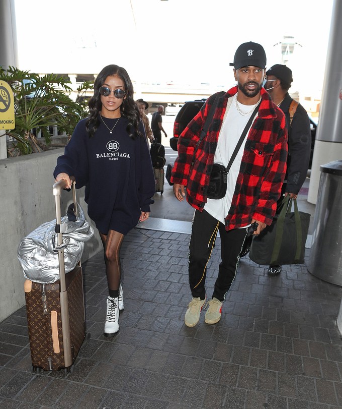 Big Sean & Jhene Aiko At LAX