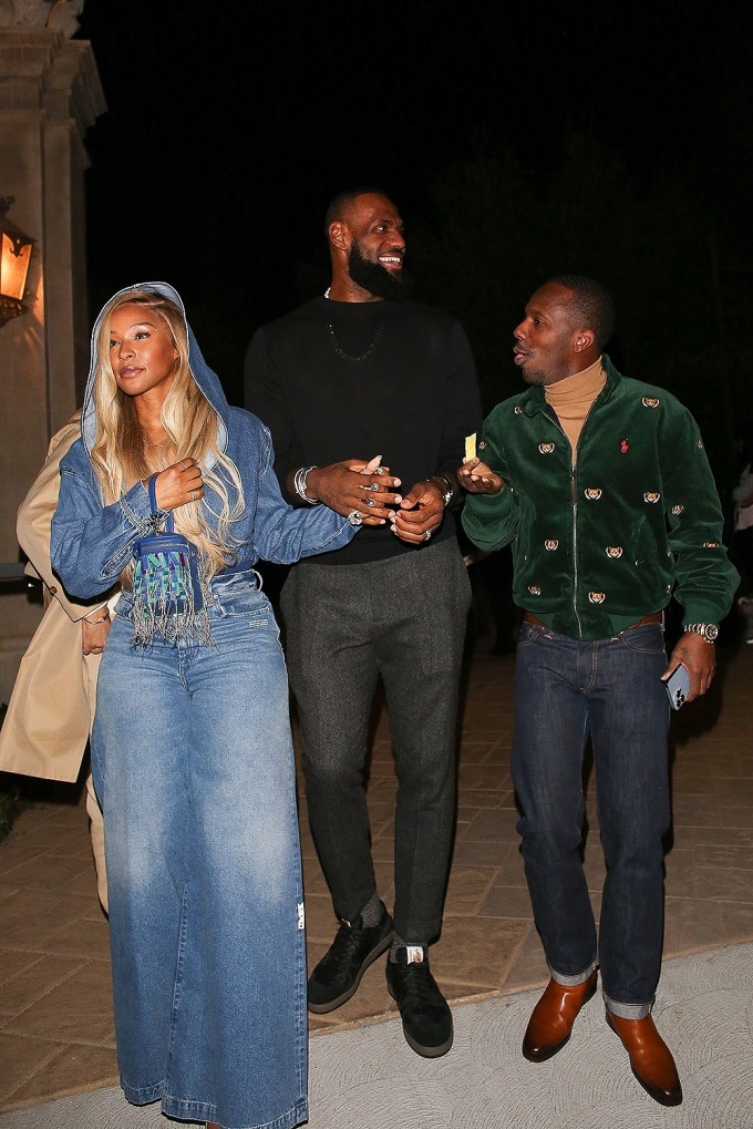 LeBron James, wife Savannah, & Rich Paul attend Leonardo DiCaprio’s 48th birthday party