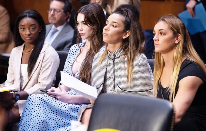 Simone Biles & Fellow Gymnasts At A Senate Hearing