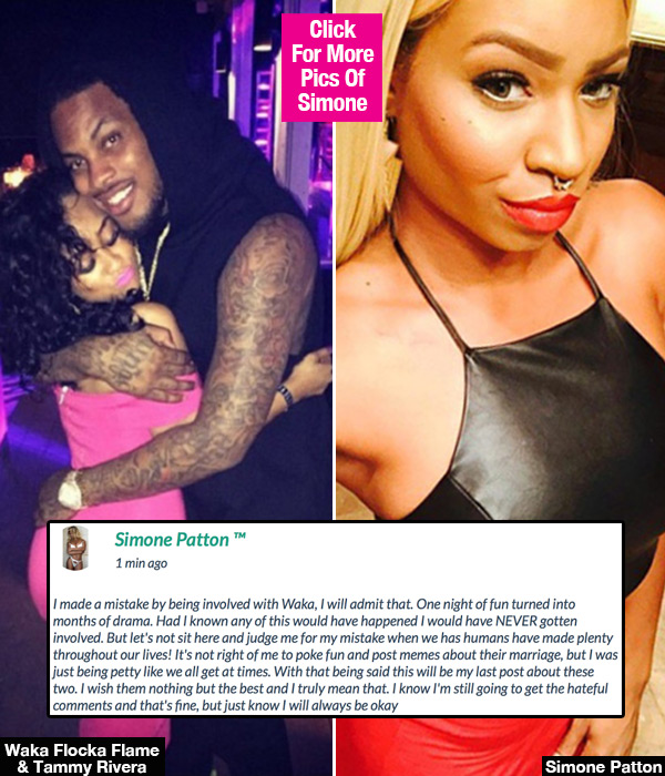 Simone Patton Apology Waka Flaka Affair