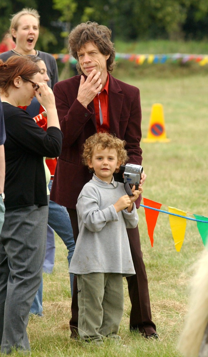 Mick Jagger and Gabriel on the grass