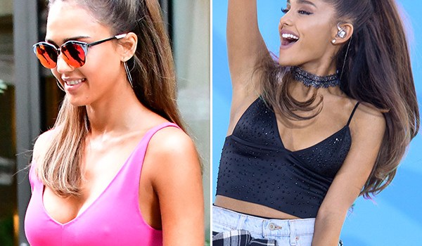 Jessica Alba Wears Ariana Grande Ponytail