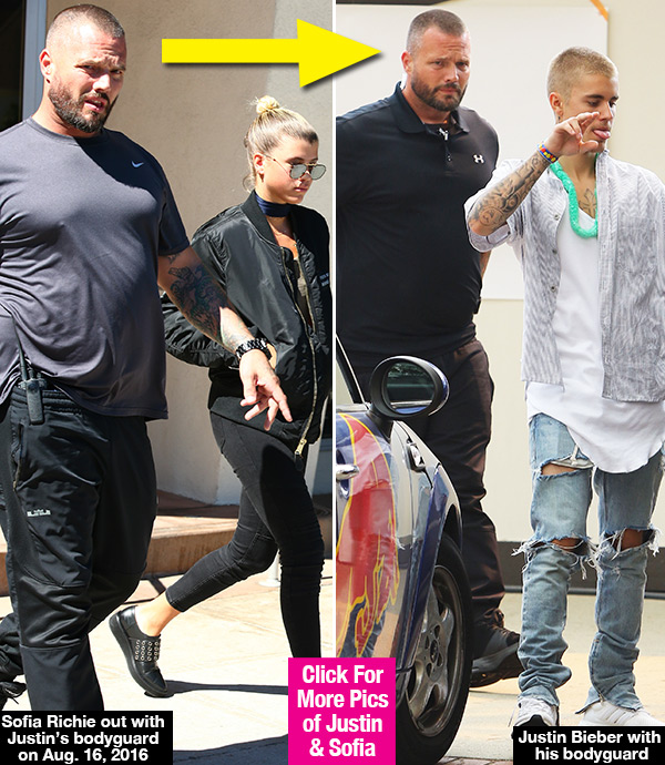 Justin Bieber Sofia Richie Bodyguard