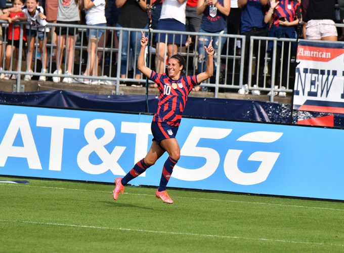 Carli Lloyd celebrates a goal