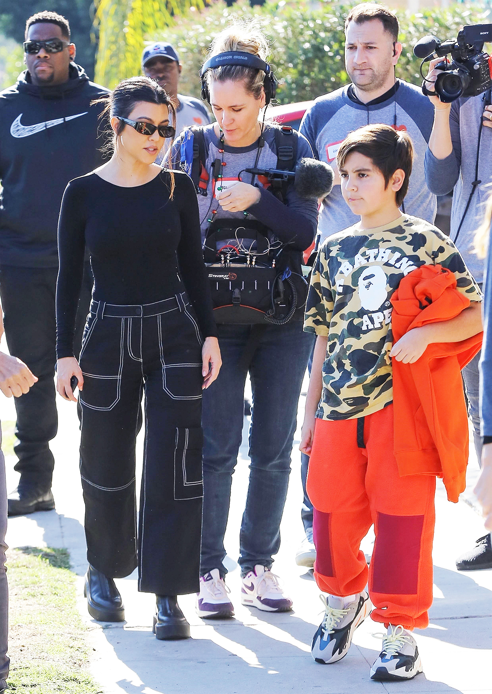 *EXCLUSIVE* Kourtney Kardashian arrives at a charity event with her children