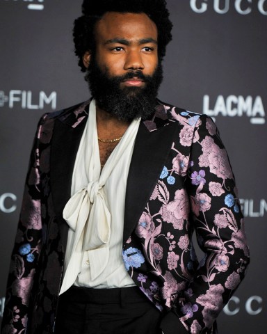 US actor Donald Glover poses upon his arrival at the 2019 LACMA Art + Film Gala at the Los Angeles County Museum of Art in Los Angeles, California, USA, 02 November 2019.2019 LACMA Art + Film Gala in Los Angeles, USA - 02 Nov 2019