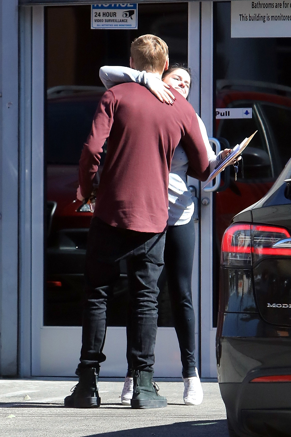 *EXCLUSIVE* Ariel Winter and Levi Meaden exchange hugs at a studio in North Hollywood despite recent breakup rumors!