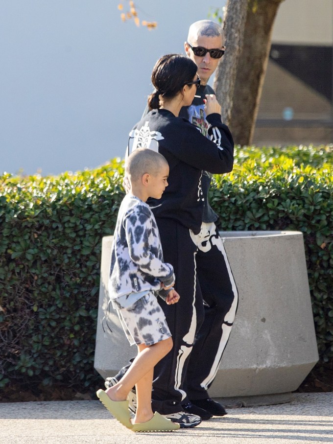 Reign Disick Out With Mom Kourtney and Travis Barker