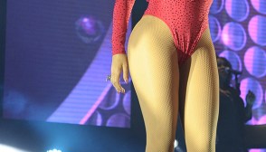 Mariah Carey Cleavage Red Bodysuit