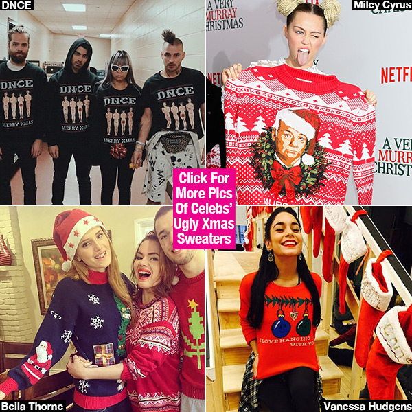 Celebrities ugly christmas sweaters