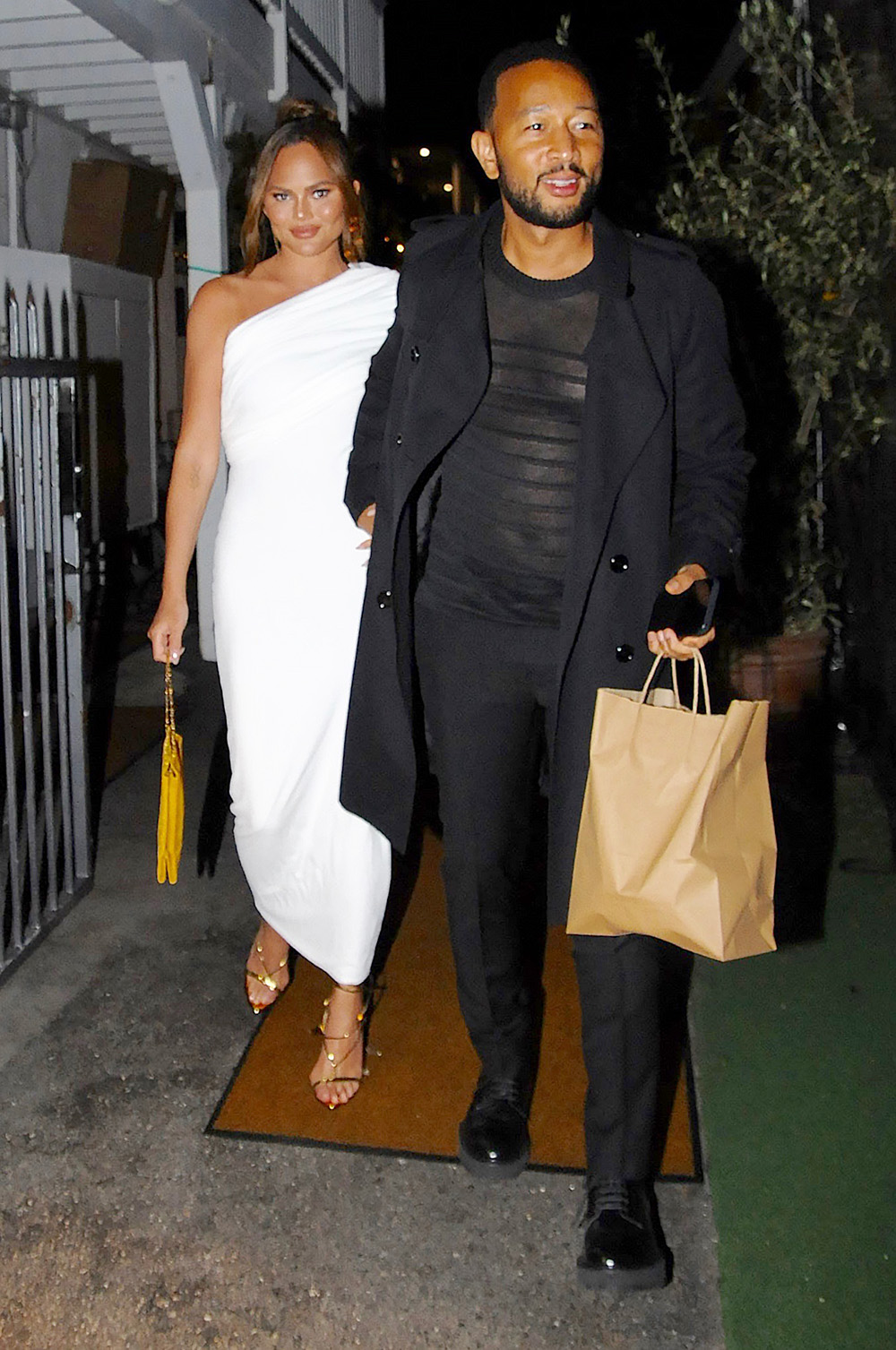 Chrissy Teigen And John Legend Are Seen Leaving Dinner At Giorgio Baldi