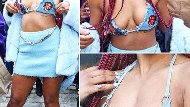 keke palmer denim bikini top