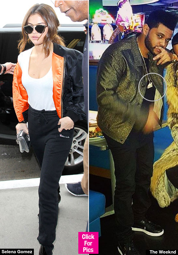 Selena Gomez Wearing The Weeknd Necklace