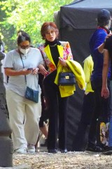 Jane Fonda, the protagonist of the sequel Book Club 2, on the set and while holding up the microphone after filming.
we'Book Club 2' on set filming, Rome, Italy - 11 May 2022