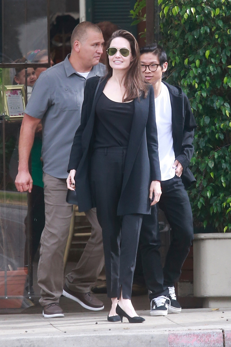 *EXCLUSIVE* Angelina Jolie has a pre-Mother's Day lunch with son Pax Jolie-Pitt