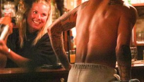 Justin Bieber Shirtless Bar
