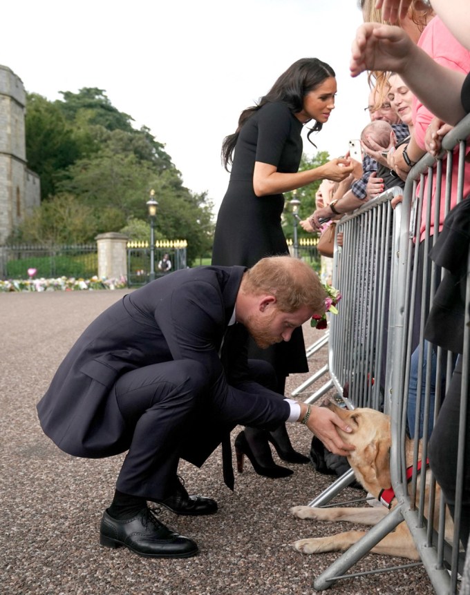 Meghan Markle & Prince Harry greet mourners