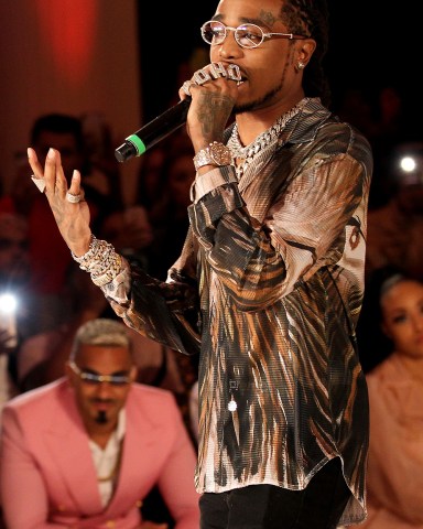 Quavo performing on the catwalk
PrettyLittleThing x Saweetie show, Runway, Spring Summer 2020, New York Fashion Week, USA - 08 Sep 2019