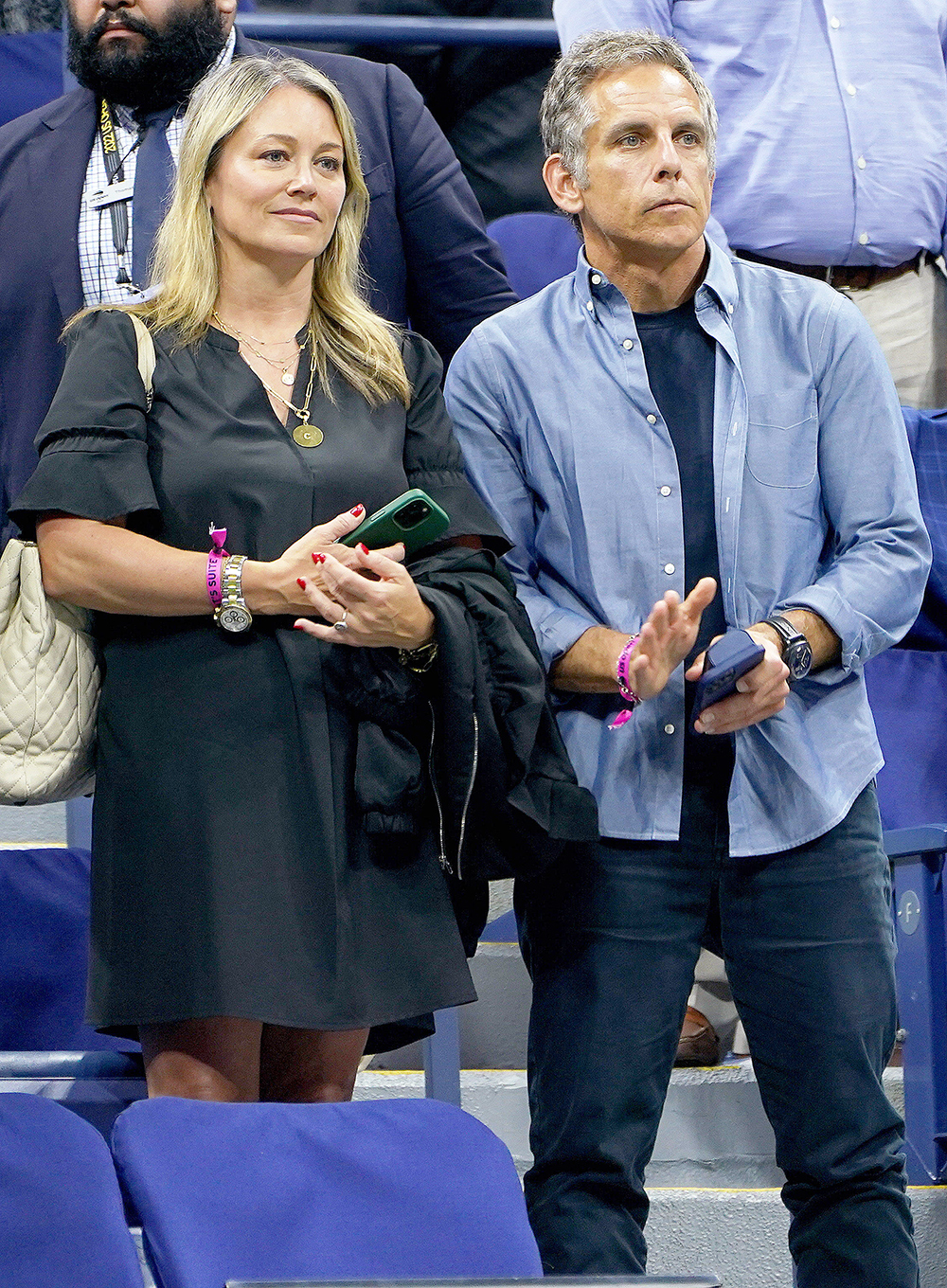 (L-R) Christine Taylor and Ben Stiller in attendance for Rafael Nadal match at the 2022 US Open inside Arthur Ashe Stadium at the Billie Jean King Tennis Center in Flushing Meadows Corona Park in Flushing NY on August 30, 2022. (Photo by Andrew Schwartz)
2022 US Open Tennis Championships, queens, Usa - 30 Aug 2022