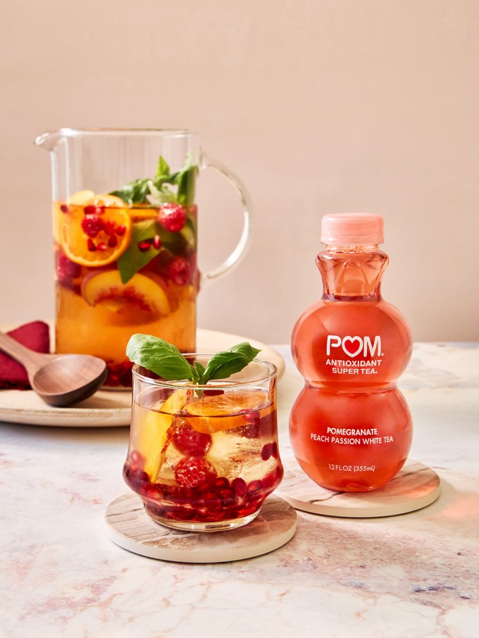 POM Peach Passion and Basil Sangria