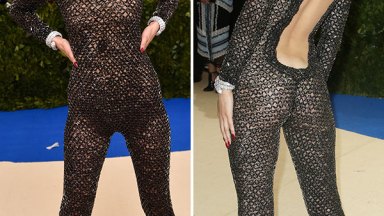 bella hadid bodysuit backless catsuit black outfit met gala