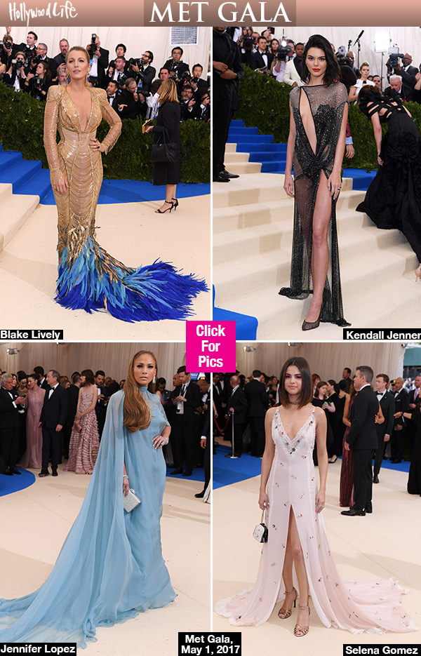 blake lively gown with feather train kendall jenner sheer gown met gala jennifer lopez blue cape gown met gala