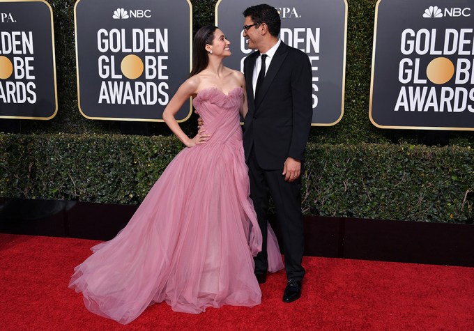 Emmy Rossum and Sam Esmail at the 2019 Golden Globes