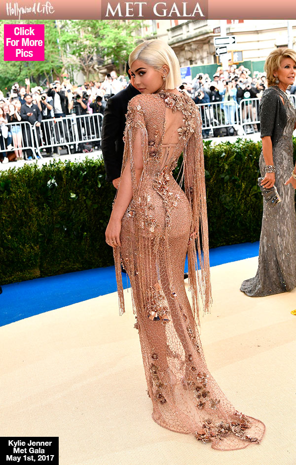 kylie jenner see through gown met gala nude dress