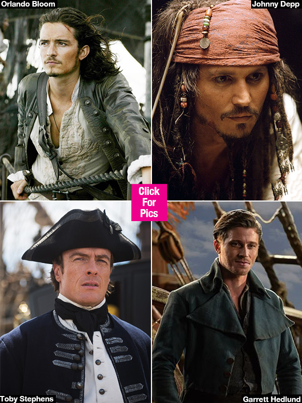 Orlando Bloom, Johnny Depp, and toby Stephens, and Garrett Hedlund