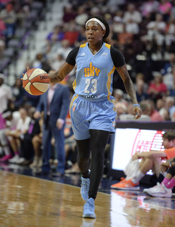 Copyright 2016 The Associated Press. All rights reserved. This material may not be published, broadcast, rewritten or redistributed without permission.Mandatory Credit: Photo by Jessica Hill/AP/REX/Shutterstock (6027782af)Cappie Pondexter Chicago Sky's Cappie Pondexter during the first half of a WNBA basketball game, in Uncasville, ConnChicago Sky v Connecticut Sun, WNBA basketball game, Uncasville, USA - 11 Sep 2016