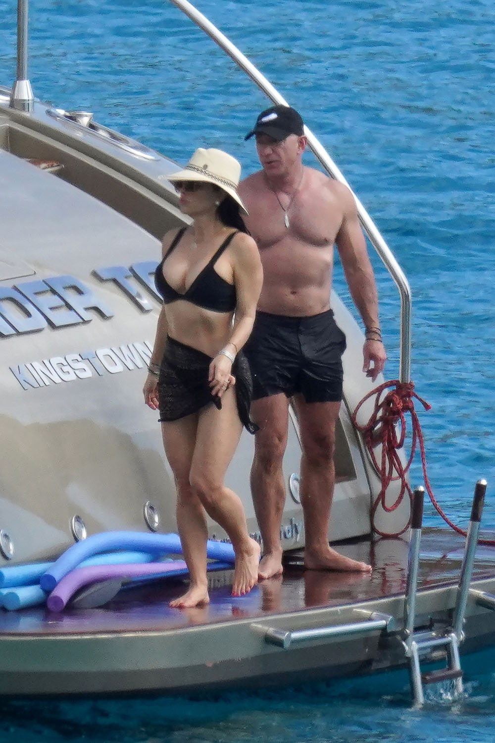 EXCLUSIVE: Billionaire beefcake Jeff Bezos and Lauren Sanchez enjoy a boat day with their family during holiday season in St Barts