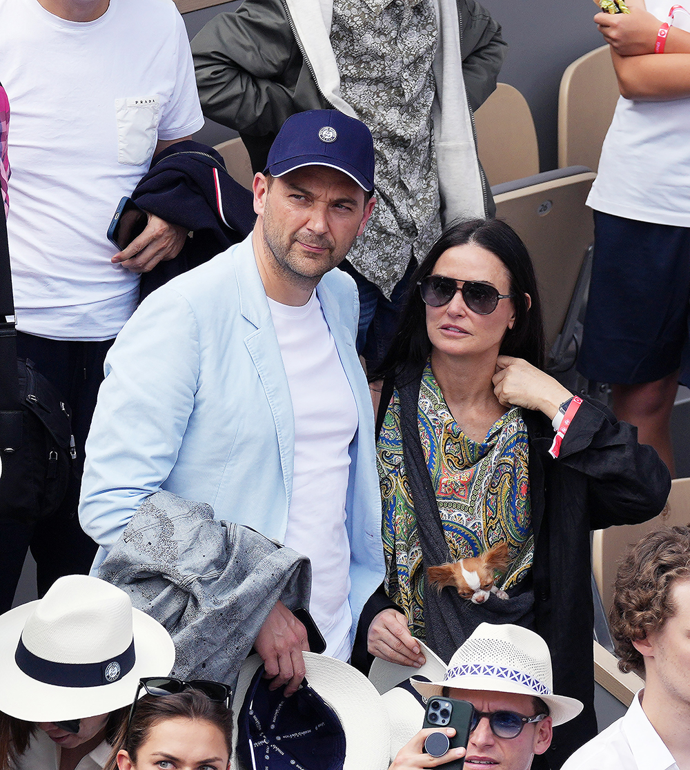 Demi Moore and boyfriend Daniel Humm are seen at Roland Garros