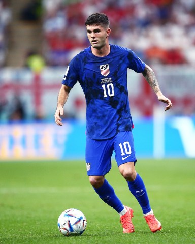 Editorial Use Only Mandatory Credit: Photo by Michael Zemanek/Shutterstock (13634750ei) Christian Pulisic of the USA England v USA, FIFA World Cup 2022, Group B, Football, Al Bayt Stadium, Ar Khor, Qatar - 25 Nov 2022