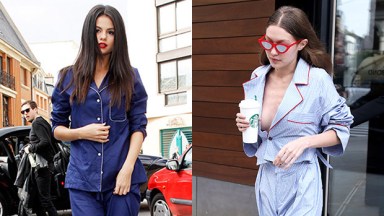 selena gomez pajama trend outfit gigi hadid pajamas