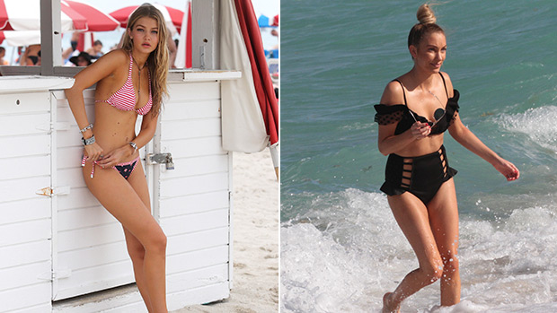 Gigi Hadid & Perrie Edwards in Bikinis