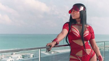 Nicki Minaj Red Outfit You Da Baddest